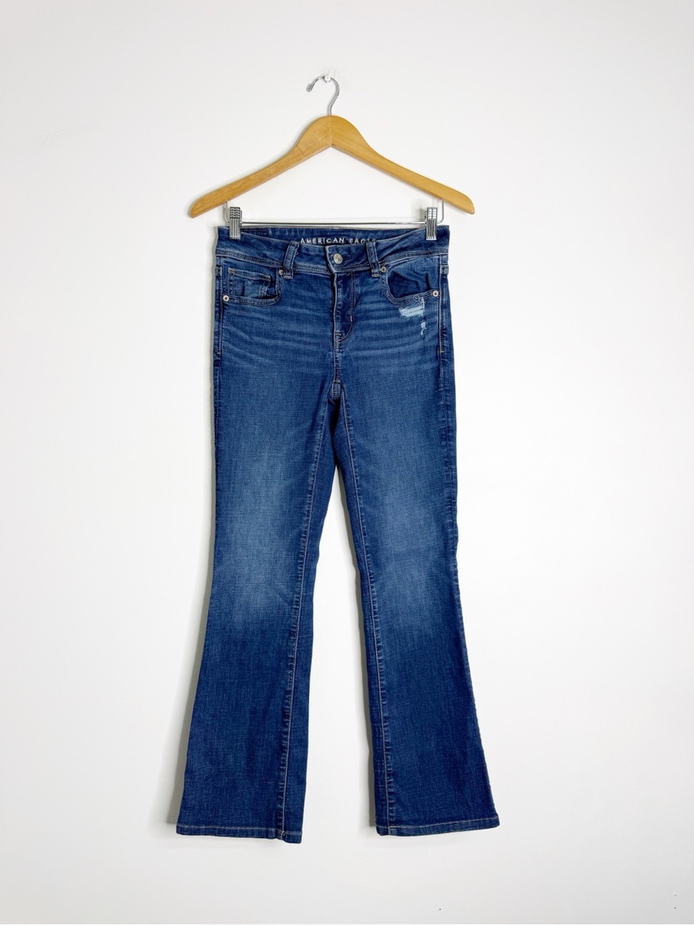American Eagle Next Level Stretch Kick Boot Jeans Size 2 Regular Dark Wash